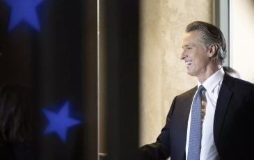 California Gov. Gavin Newsom arrives for interviews at the second GOP debate at the Ronald Reagan Presidential Library in Simi Valley last month.(Myung J. Chun / Los Angeles Times)